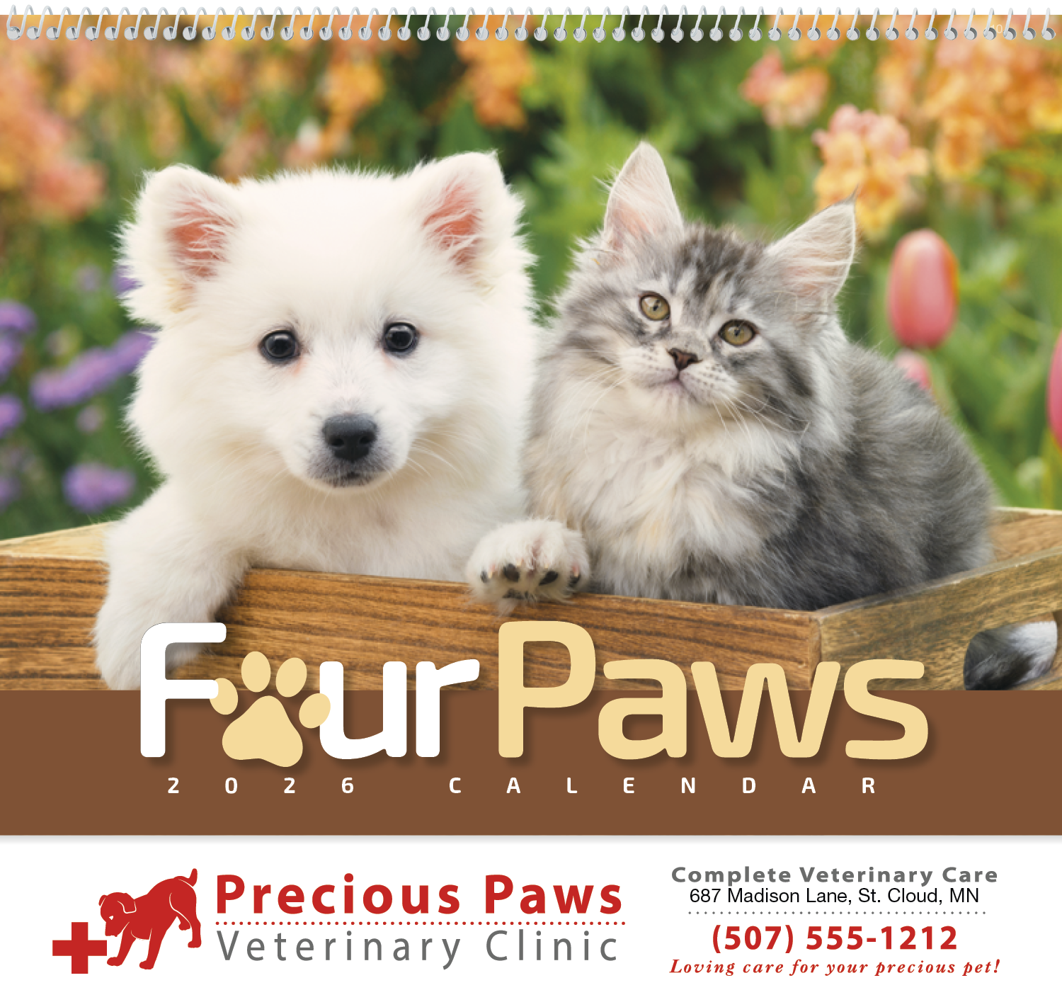 HotLine® Products Four Paws Appointment Calendar - Spiral 4