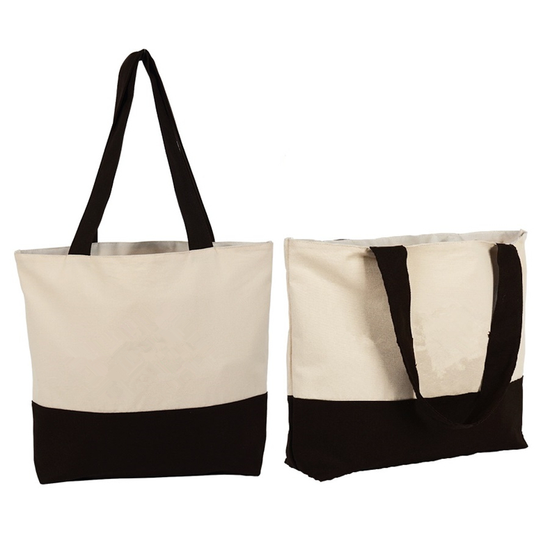 Colorblock Canvas Handbag, custom tote bag with logo imprint 2