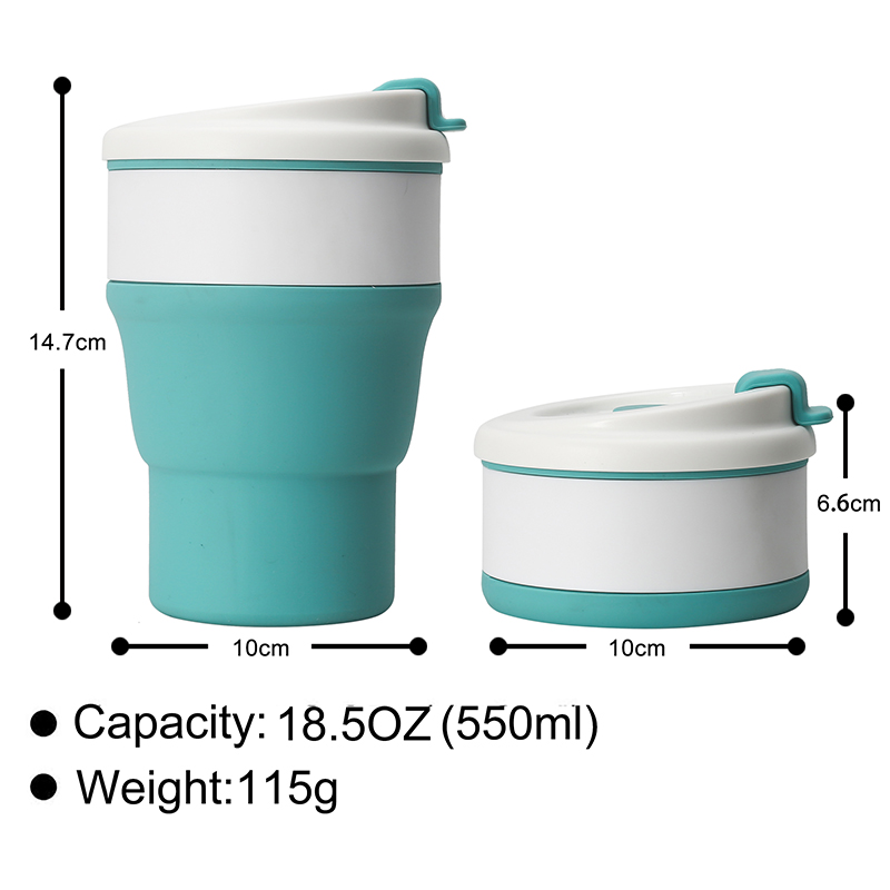550ml Silicone Folding Collapsible Travel Drink Bottle 3
