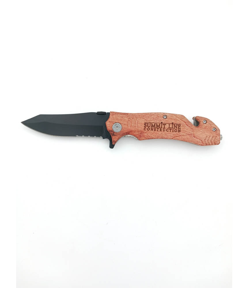 Wood Anodized Aluminum Rescue Knife 2