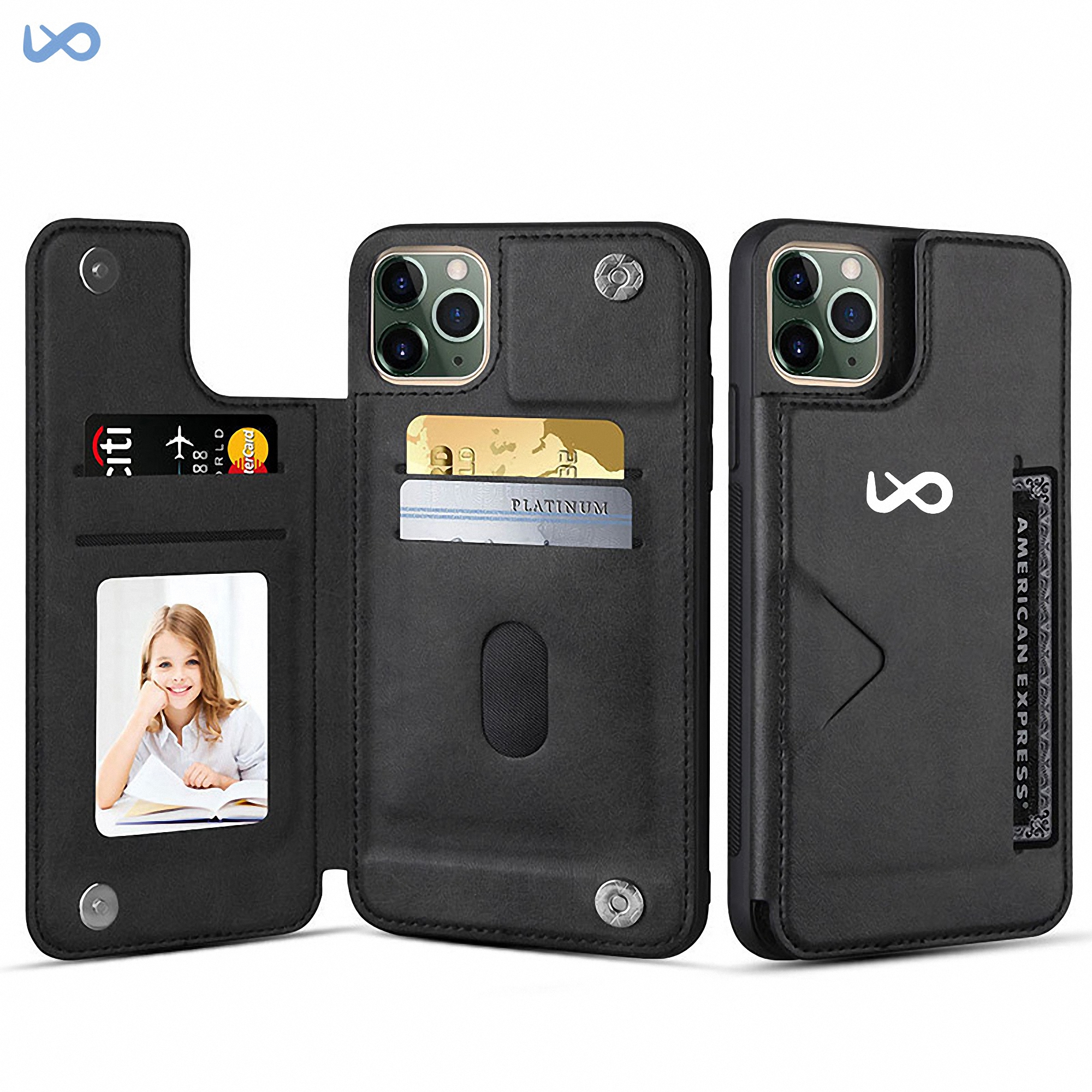 Faux Leather Phone Case with Card Holder 2