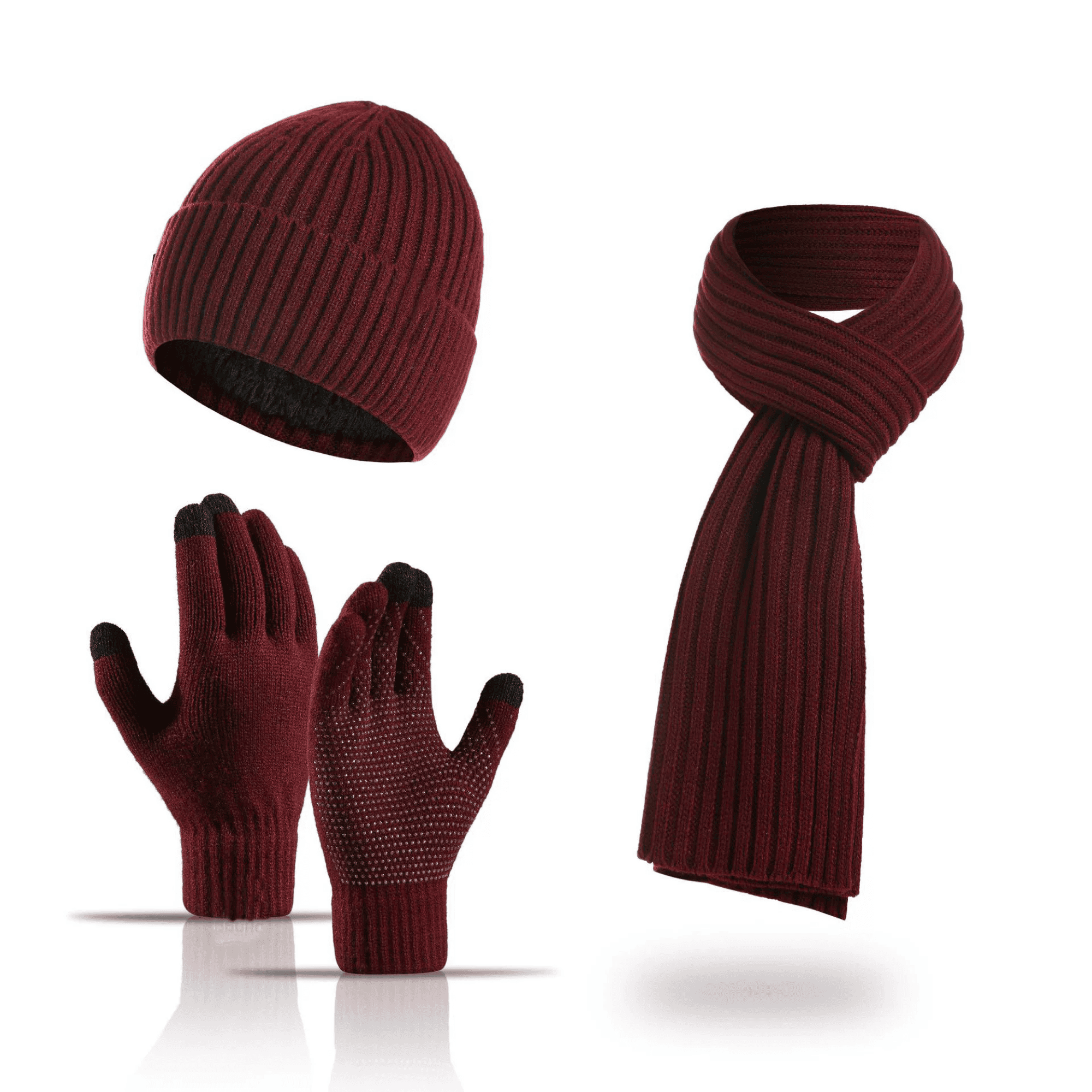 Cozy Beanie Scarf And Touchscreen Gloves Set 2
