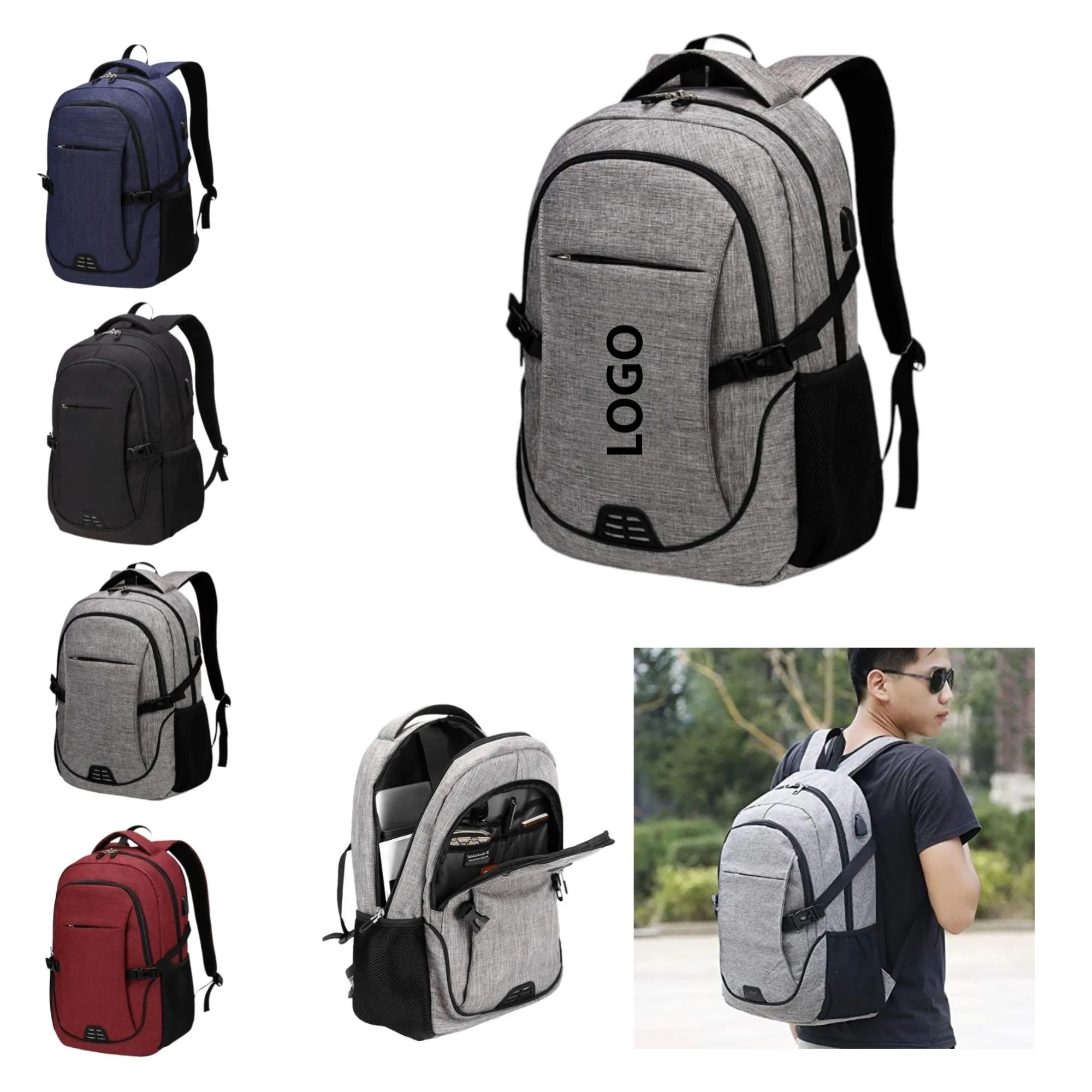 Anti-theft Laptop Travel Backpack USB Charging 8