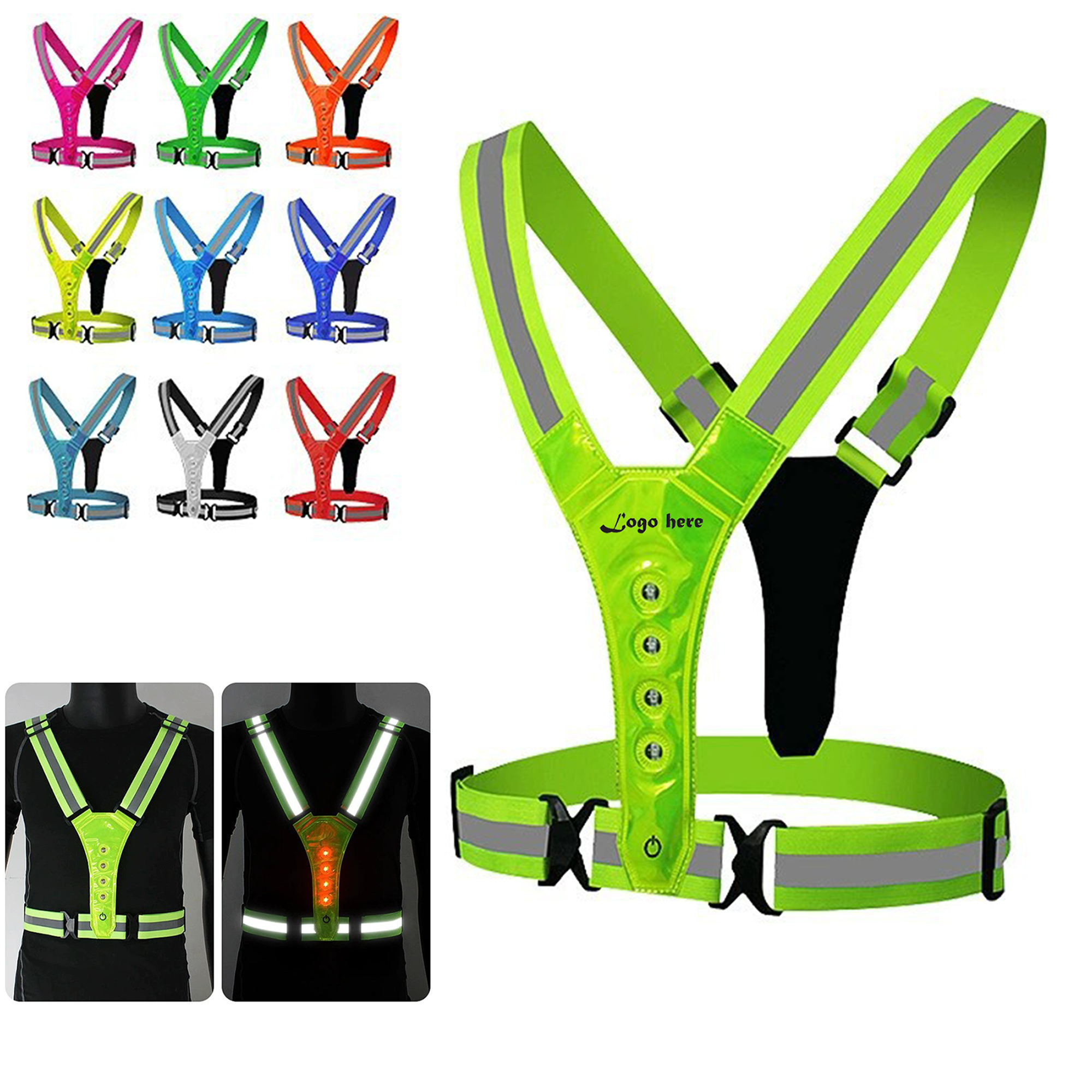 LED Light V-Type Reflective Safety Vest 2