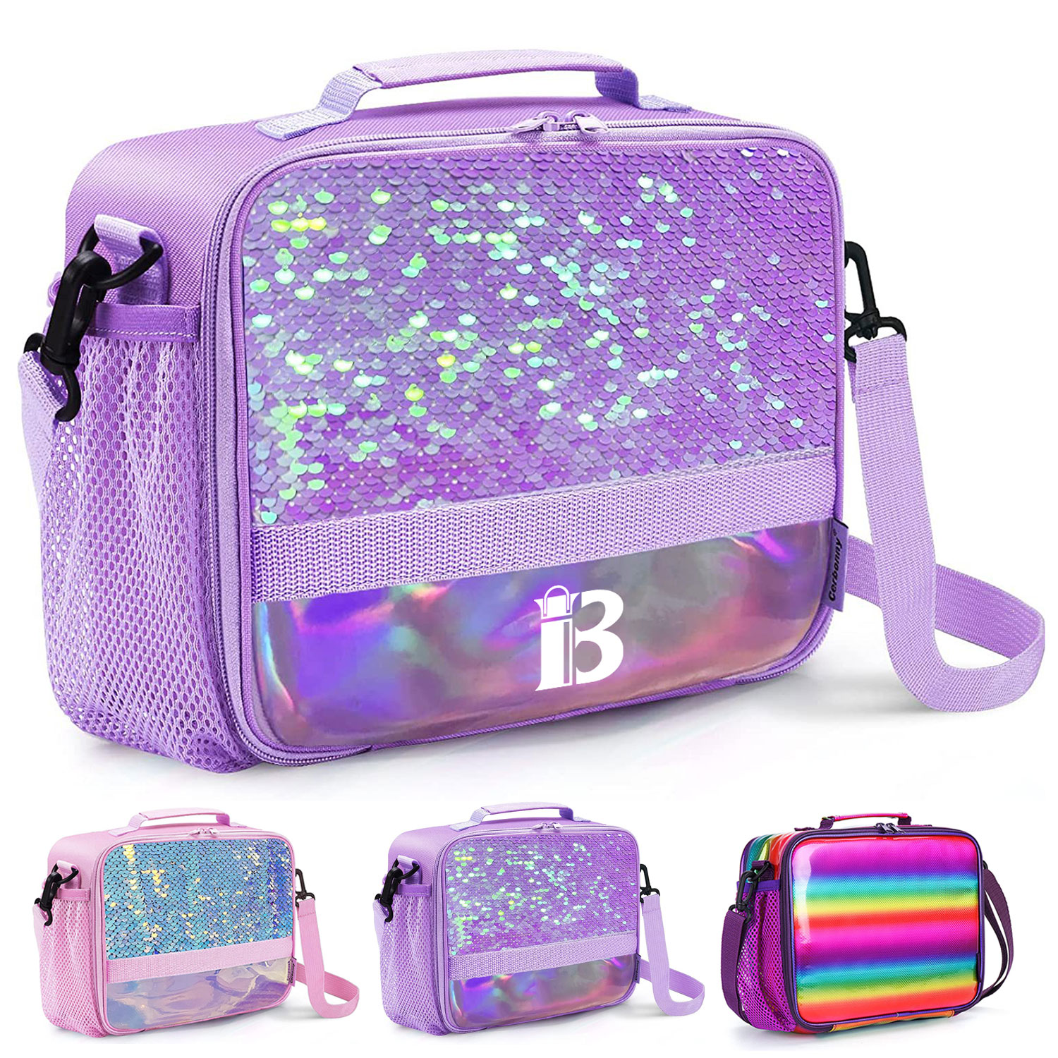 Kids 5L Insulated Polyester Lunch Bag w/ Bottle Holder 1