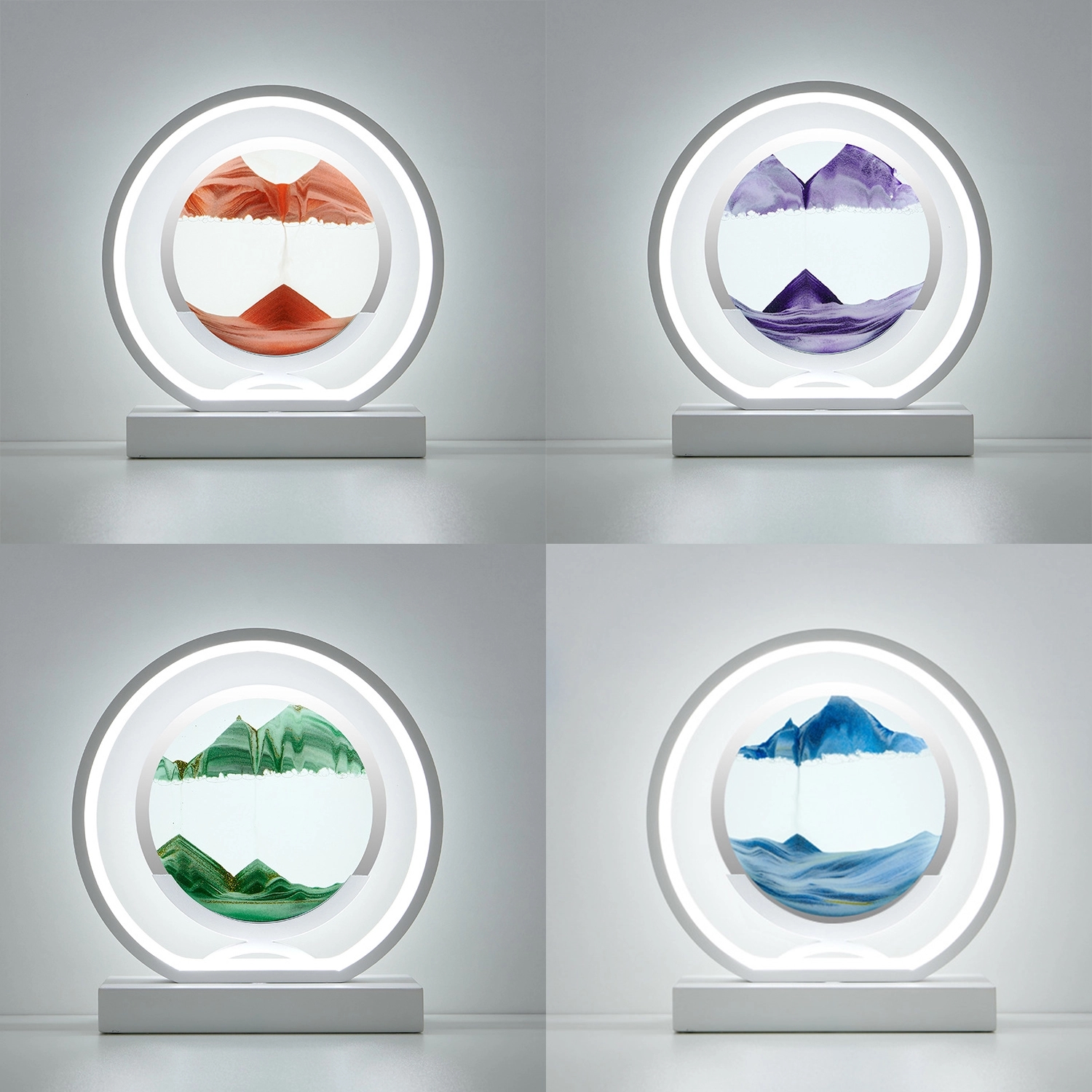 3D Landscape Frame Sandglass Table decoration with LED Light 7