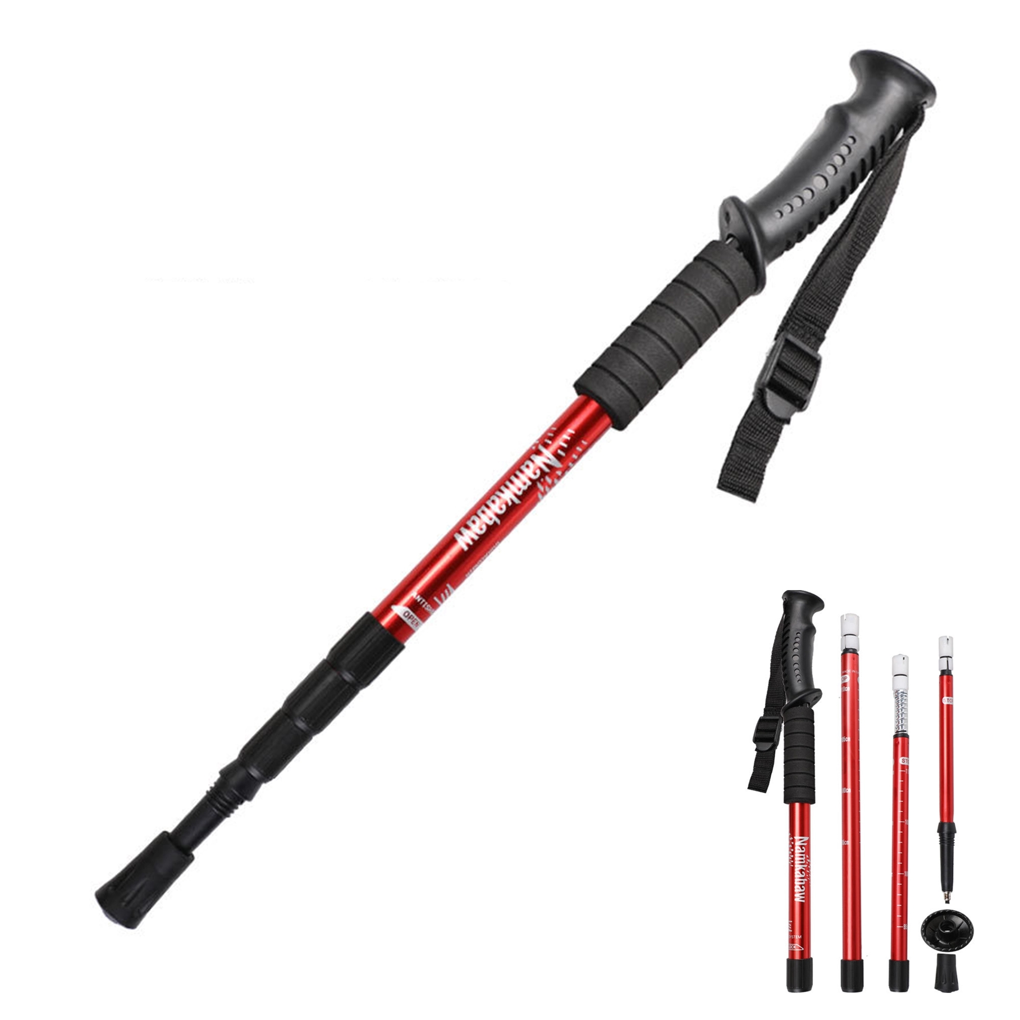 Collapsible Aluminum Hiking Walking Pole Sticks 4