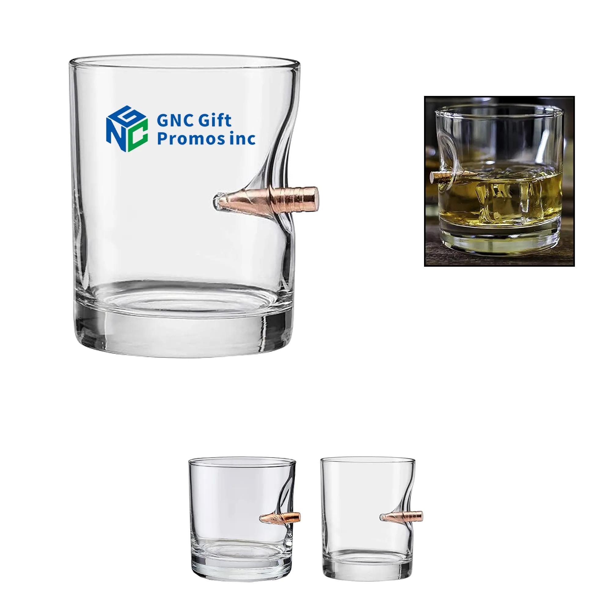 Glass Cup Creative Shape 11oz With Bullet 1
