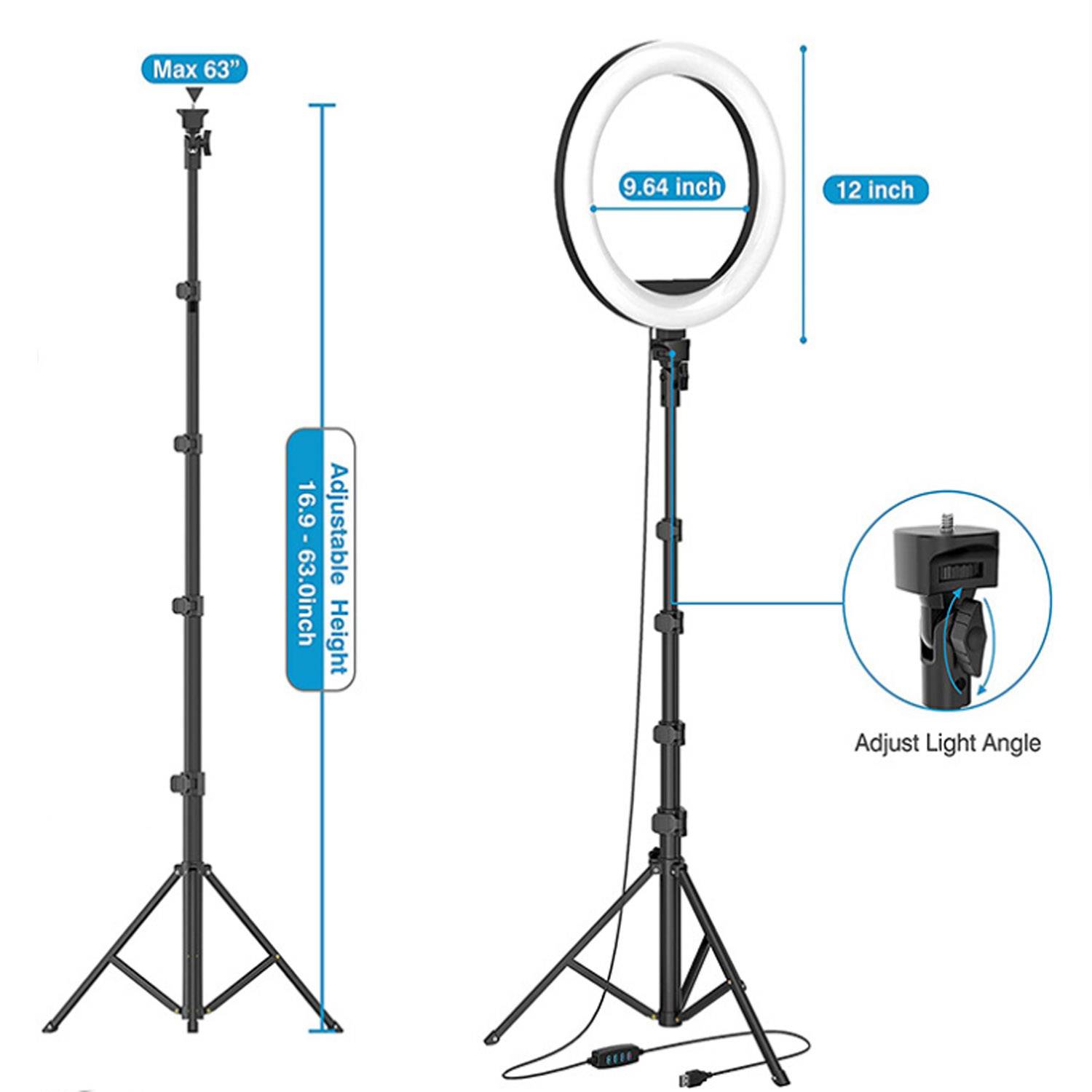 12" LED Ring Light with Adjustable Tripod 5