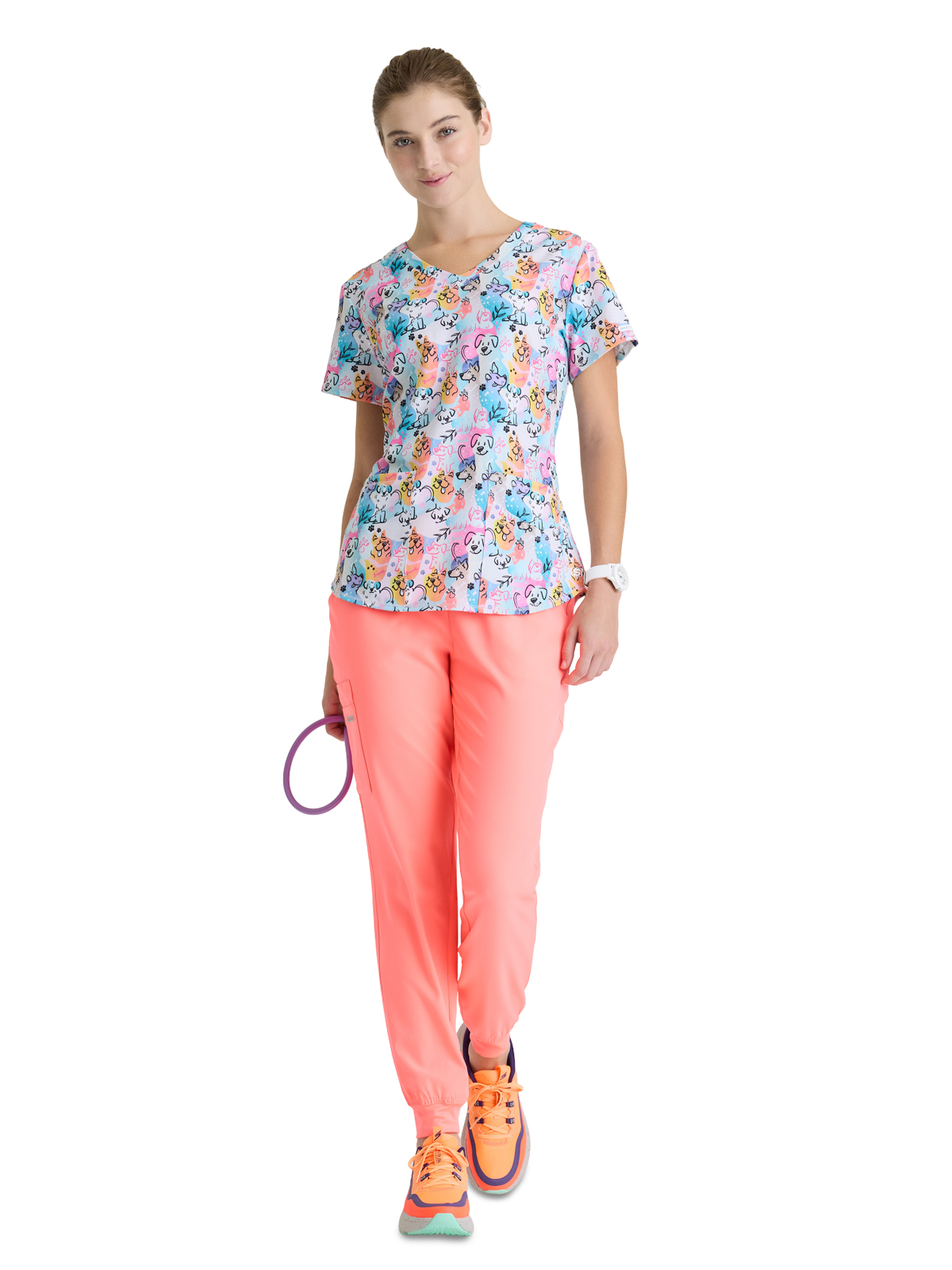 Skechers - Women's Three-Pocket V-Neck Reliance Print Scrub Top 27