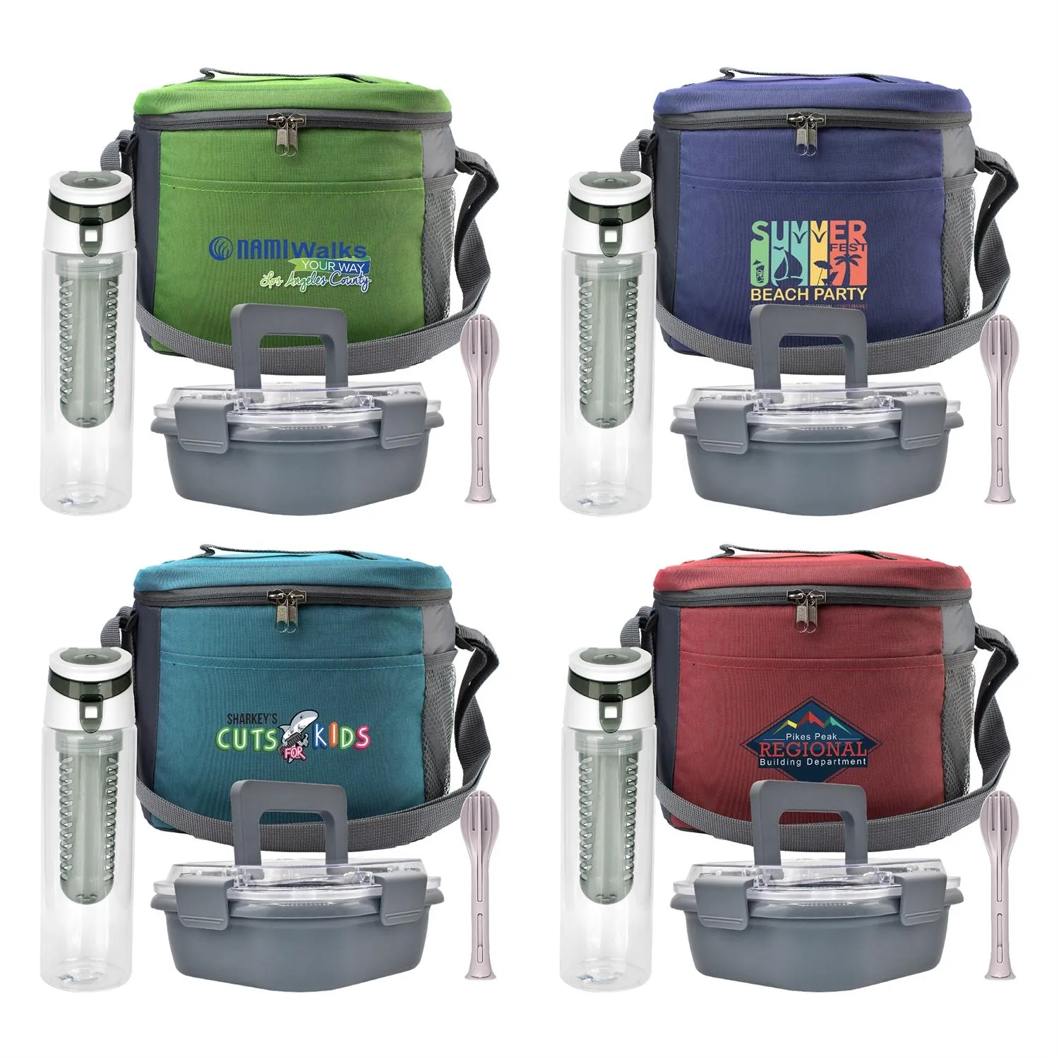 Modern Lunch Box, Bottle & Utensils Set 8