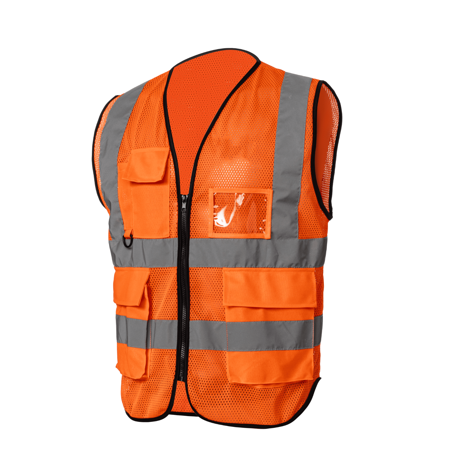3.8 Oz. Polyester Double Band Class 2 Reflective Safety Vest With 4 Pockets 1