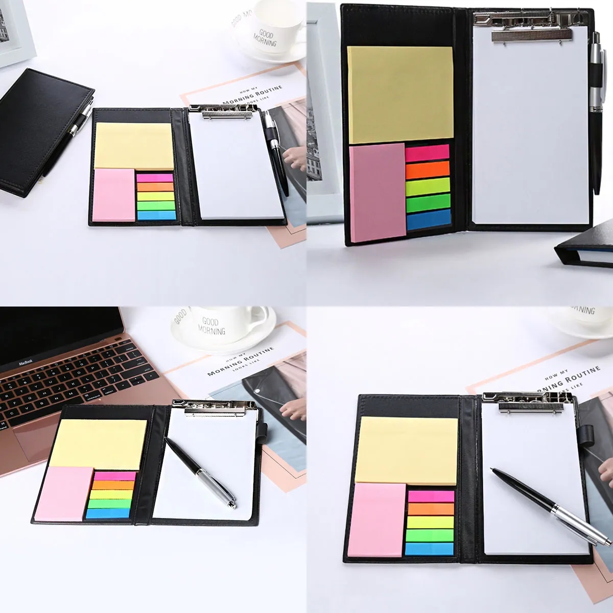 Pen &Tear-Off Creative Sticky Notes PU Leather Cover 4