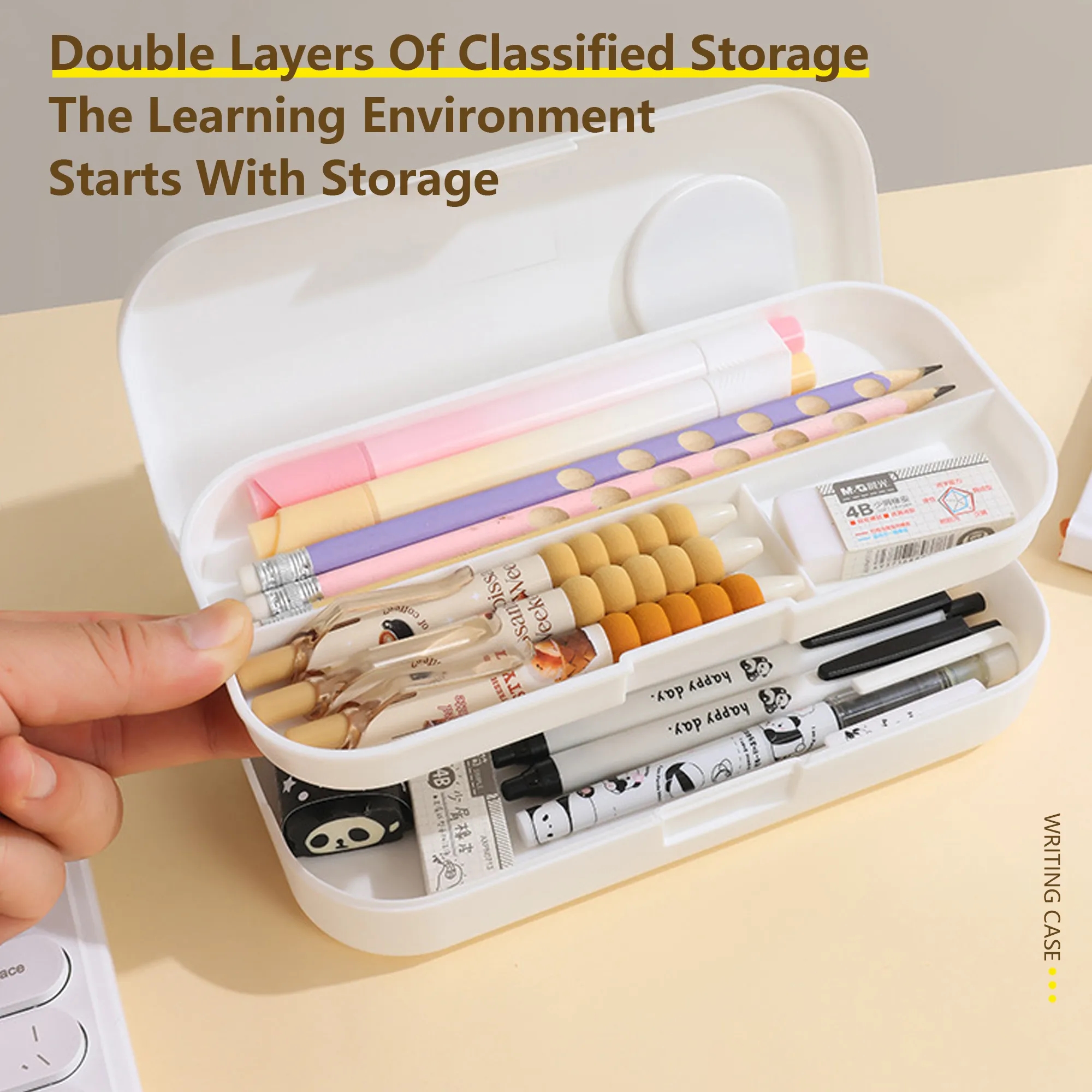Large Capacity Double-Layer Pencil Case 6