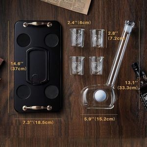 Golf Themed Whiskey Decanter Set with Shot Glasses 3