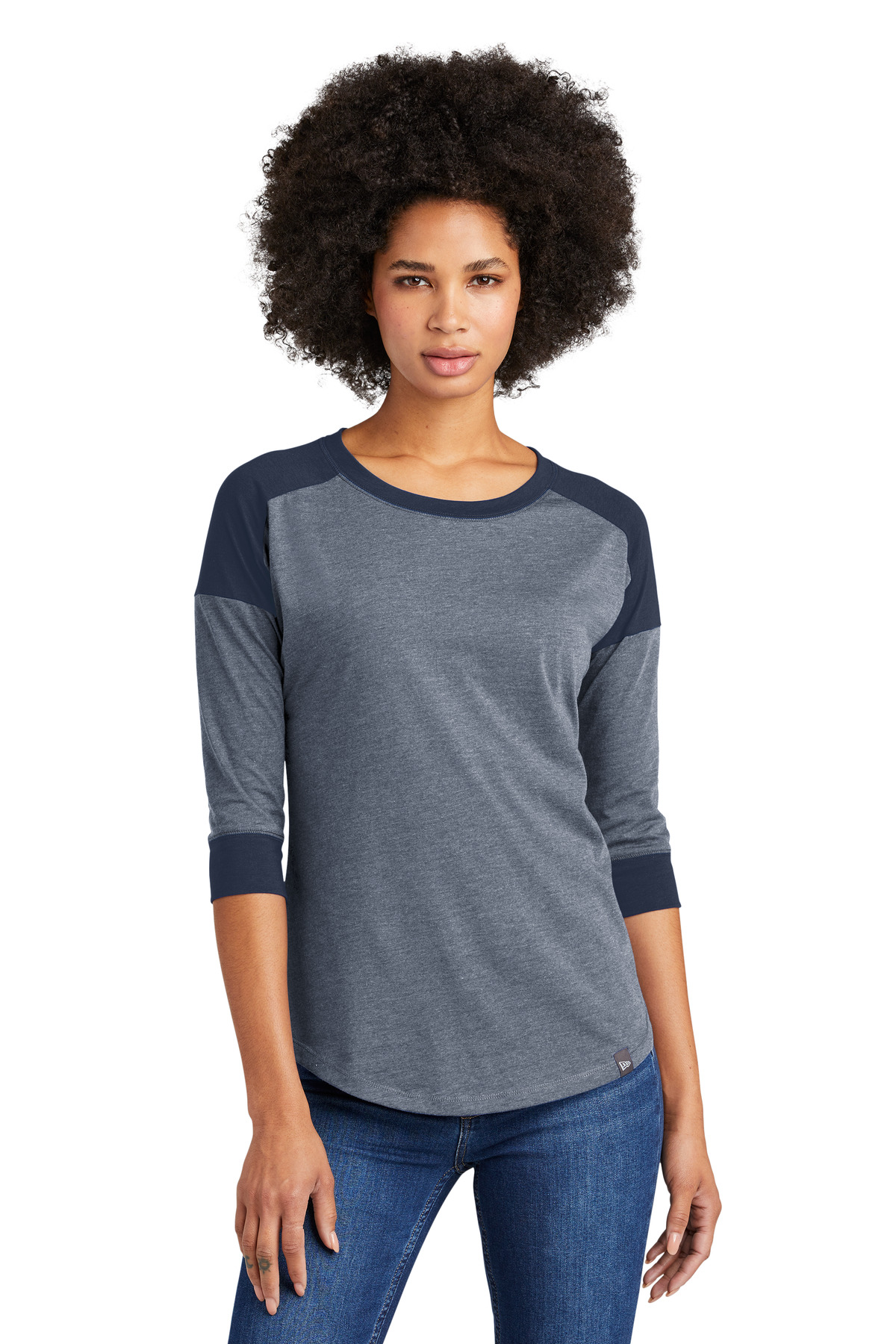 New Era Women's Heritage Blend 3/4-Sleeve Baseball Raglan Tee. LNEA104 52
