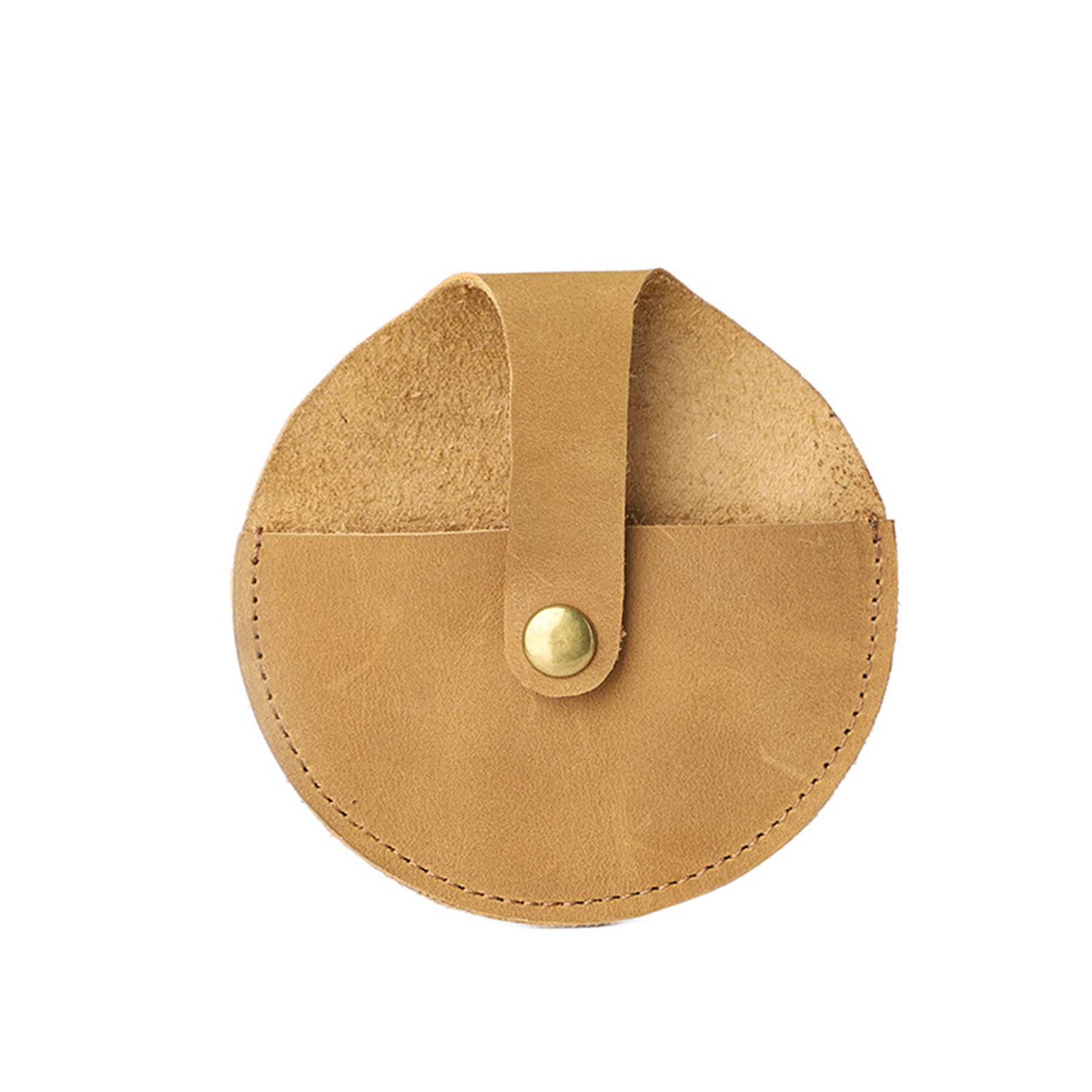 Genuine Leather Round vintage coin storage bag 2