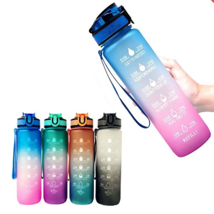 Straw Drinking Water Bottle W/ Time Marker 2