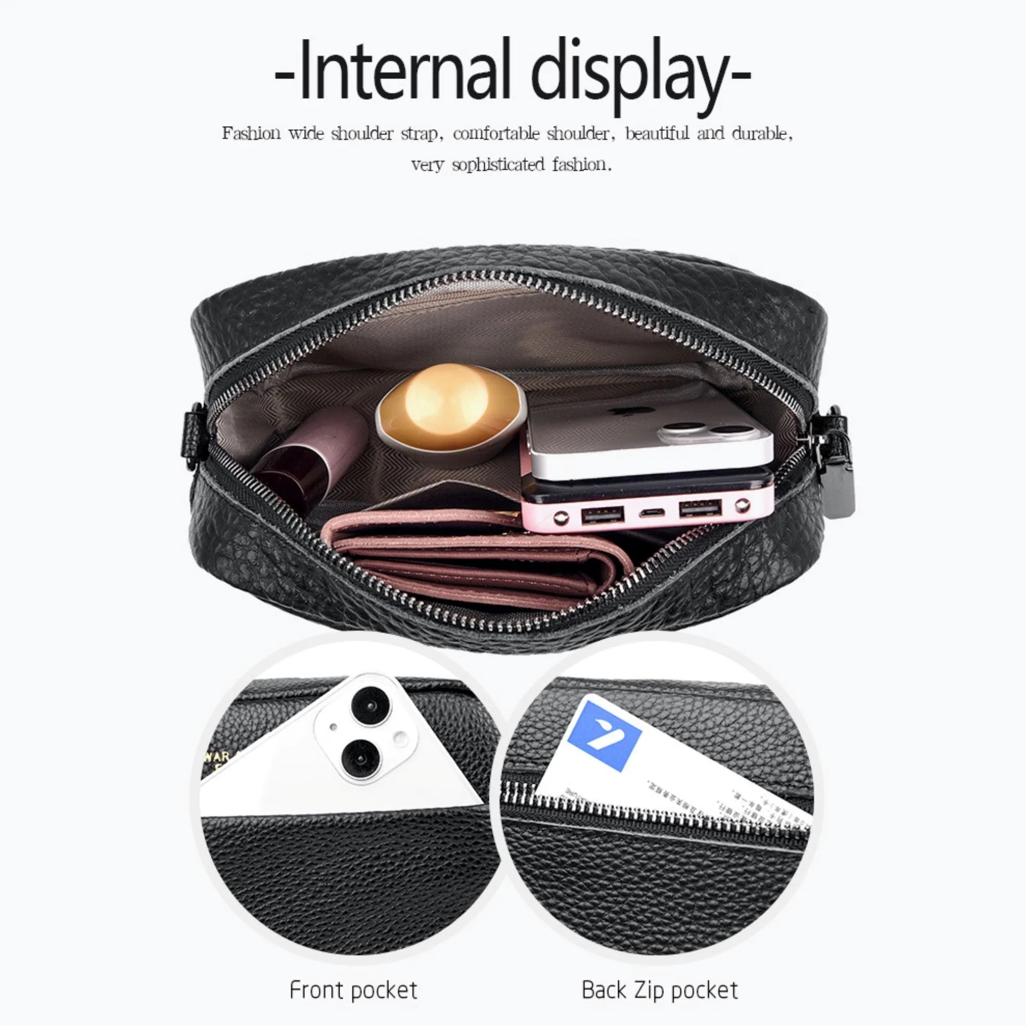 Genuine Leather Women's Mini Square Handbag 2
