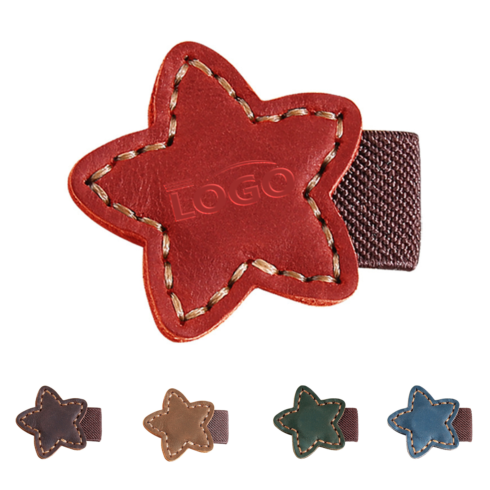 Star-Shaped Magnetic Bookmark in Leather 3