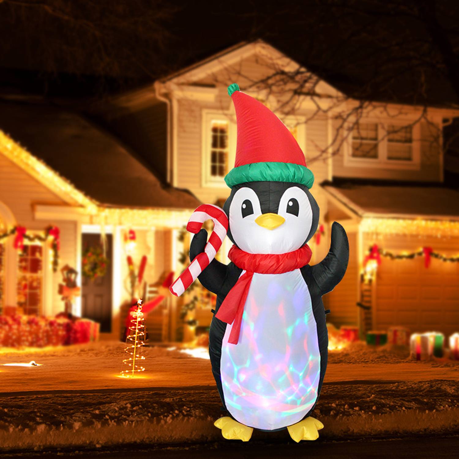 Christmas Inflatable Penguin with LED Lights Decoration 2