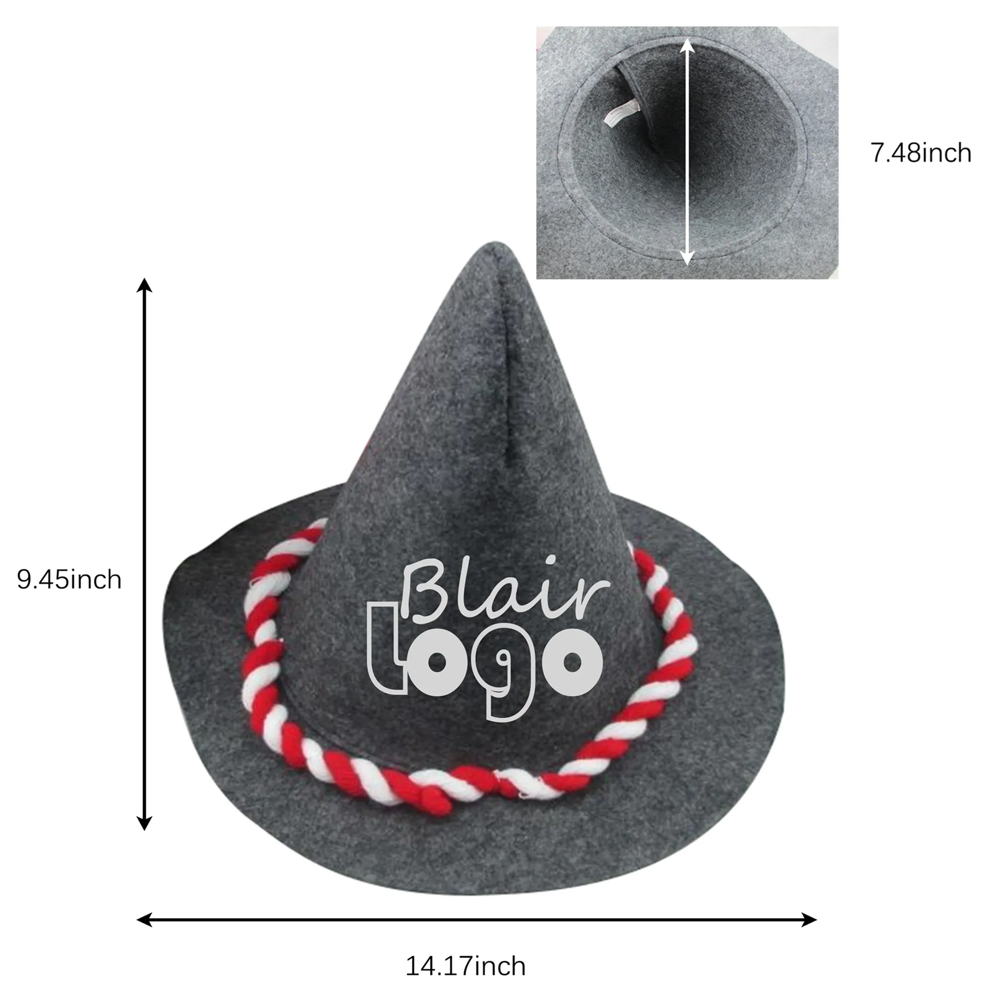 Party Gray Wizard Hat 1
