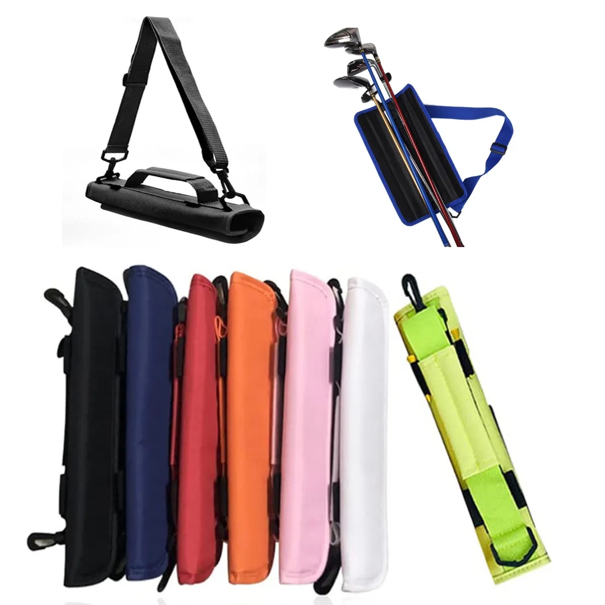 Outdoor Portable Nylon Foldable Golf Club Travel Carry Bag 5