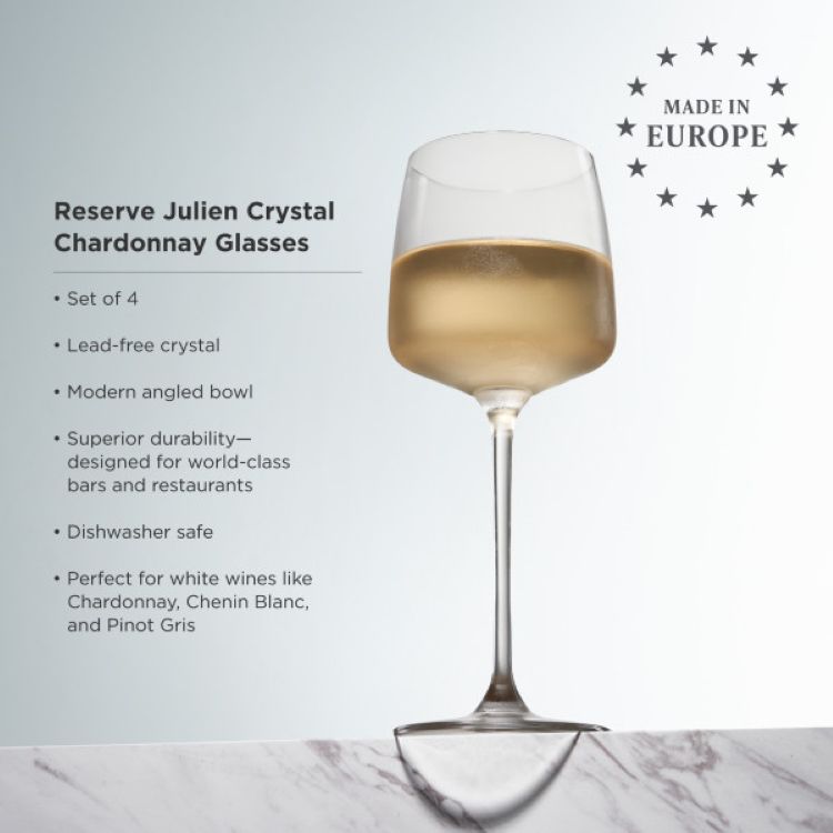 Viski® Reserve Julien Crystal Chardonnay Glass, set of 4 4