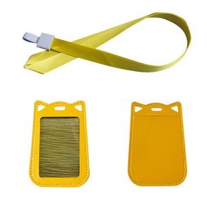 Cat Ear Shaped PU Leather Card Case With Keychain 18