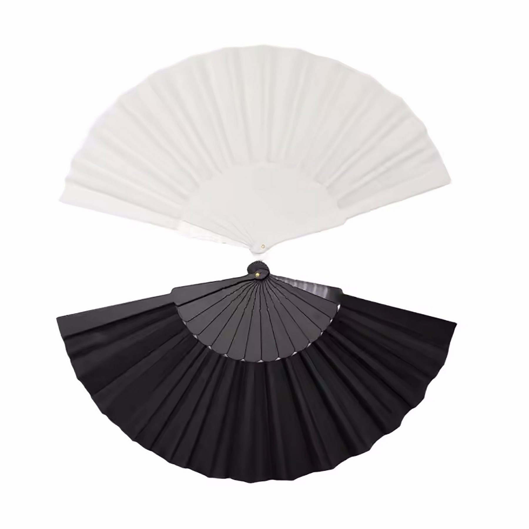 Plastic Handle Folding Fabric Hand Fans 2