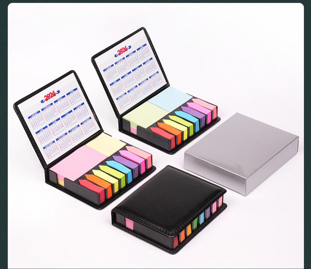 Leather Cover Multi-Color Assortment Sticky Note W/ Calendar 1