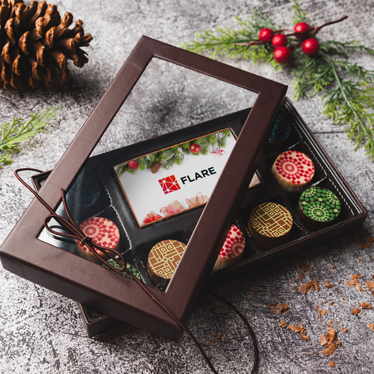 Custom Printed Chocolate Bar With 9 Truffles 1