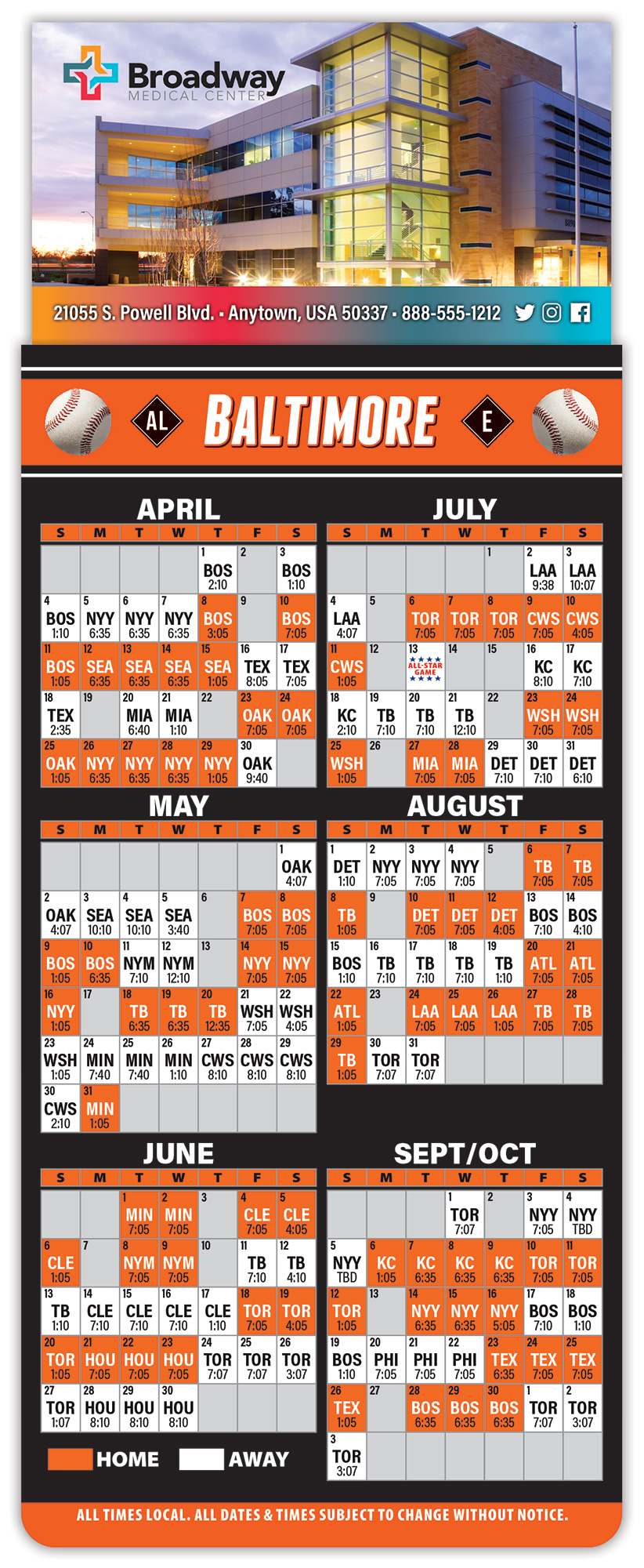 Magna-Card Business Card Magnet - Baseball Schedules (3.5 x 9) 1