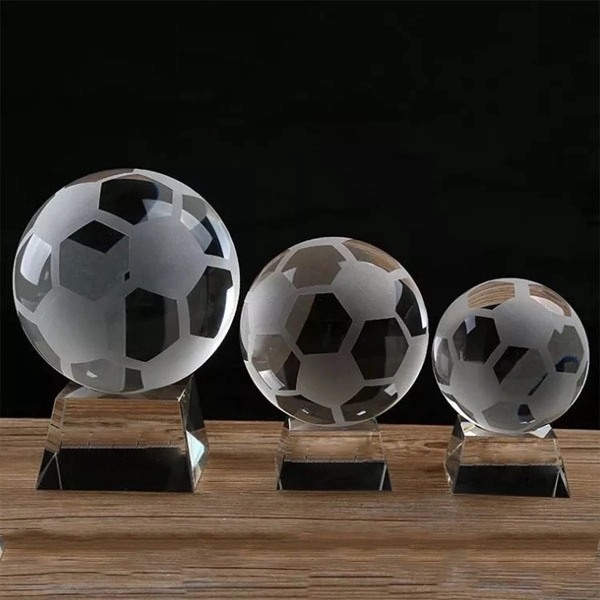 Optical Crystal Football Paperweight Award 6