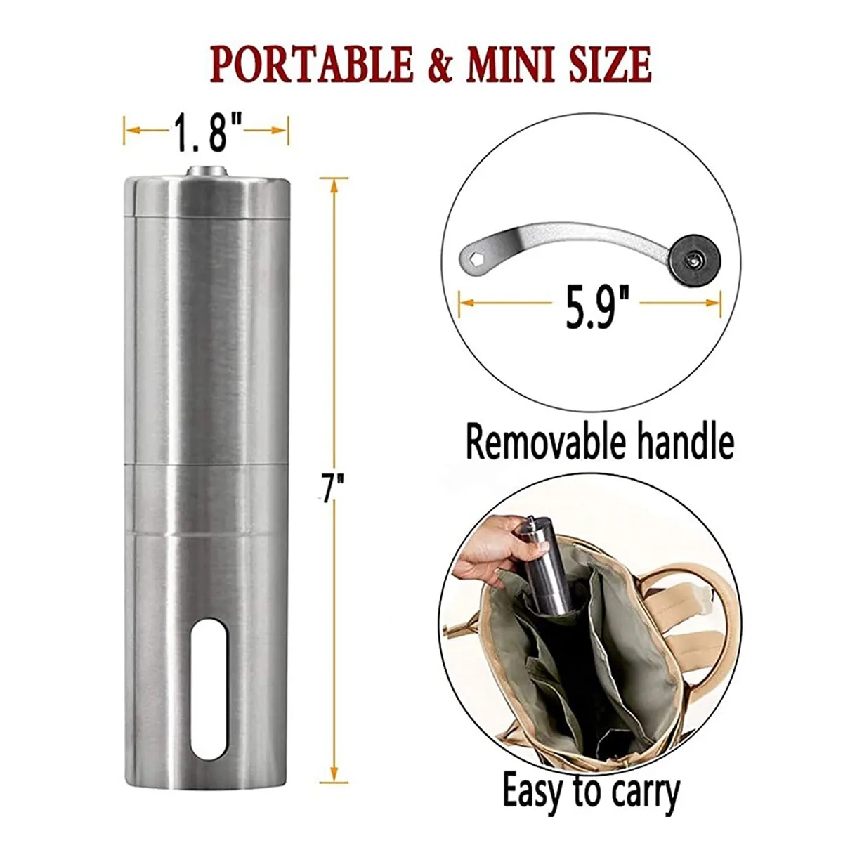 In Stock Nice Stainless Steel Manual Conical Coffee Grinder 2