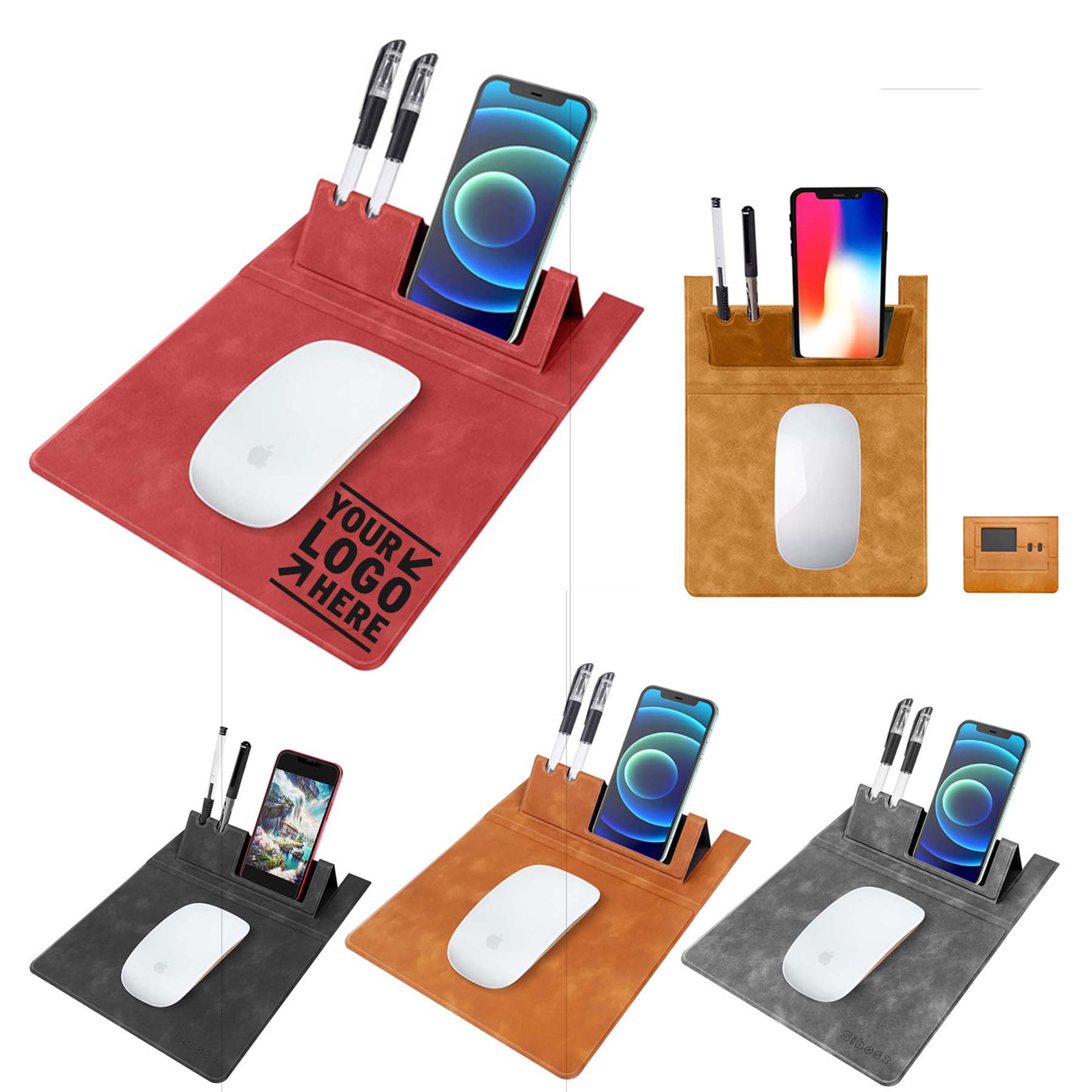 Multifunctional 3 in 1 Mouse Pad,Leather Mouse Pad 2