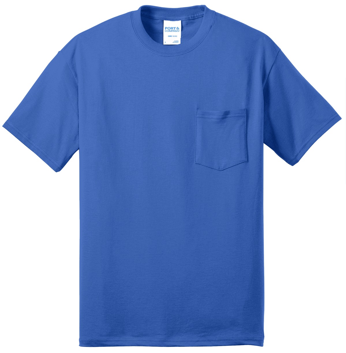 Port & Co Core Blend Pocket Tee. PC55P 108