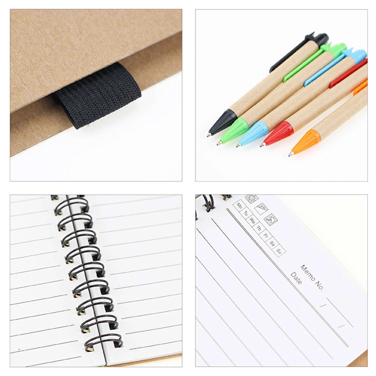Spiral Notebook Lined Notepad with Pen in Holder 5