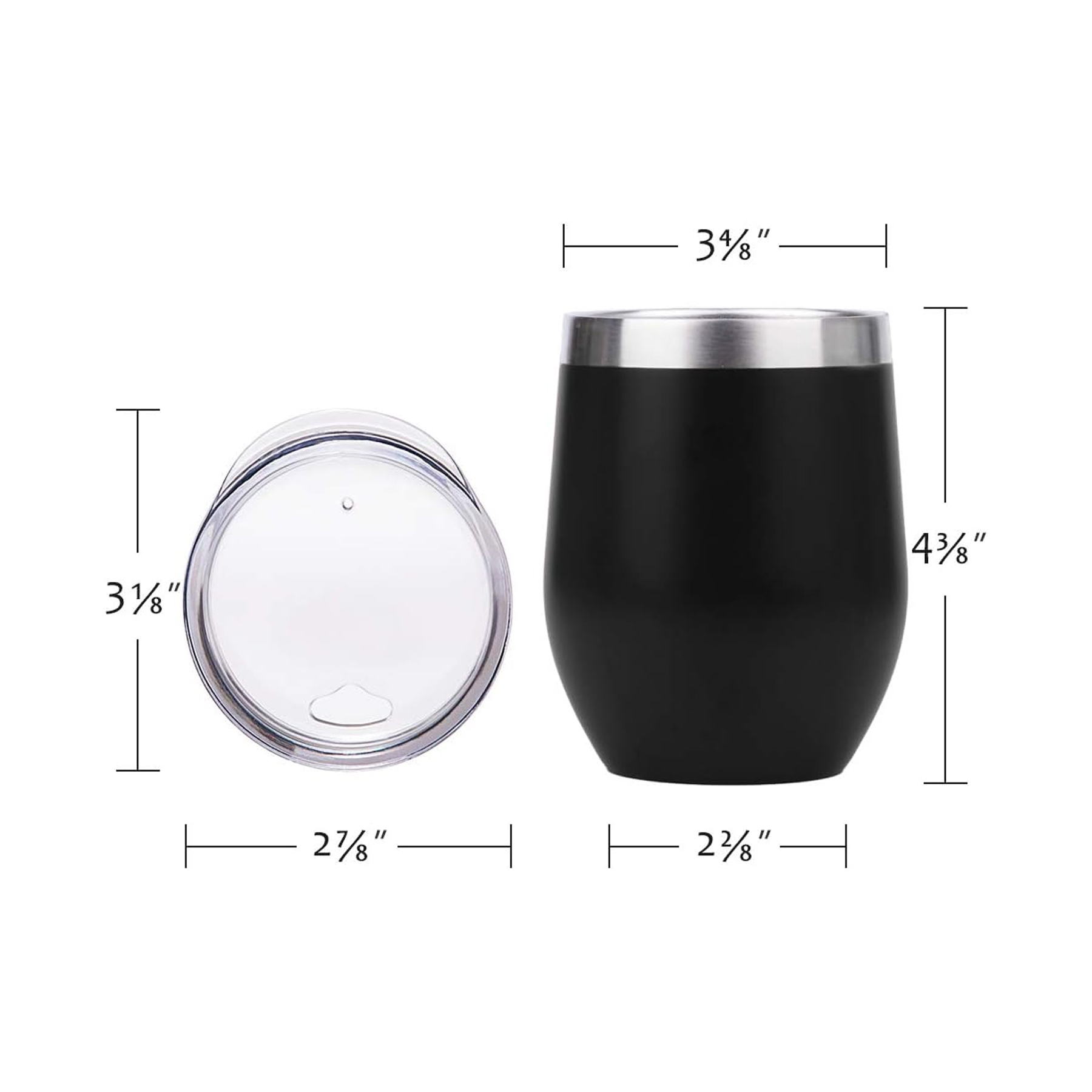 Stemless Stainless Steel Insulated Wine Glass 12oz 1
