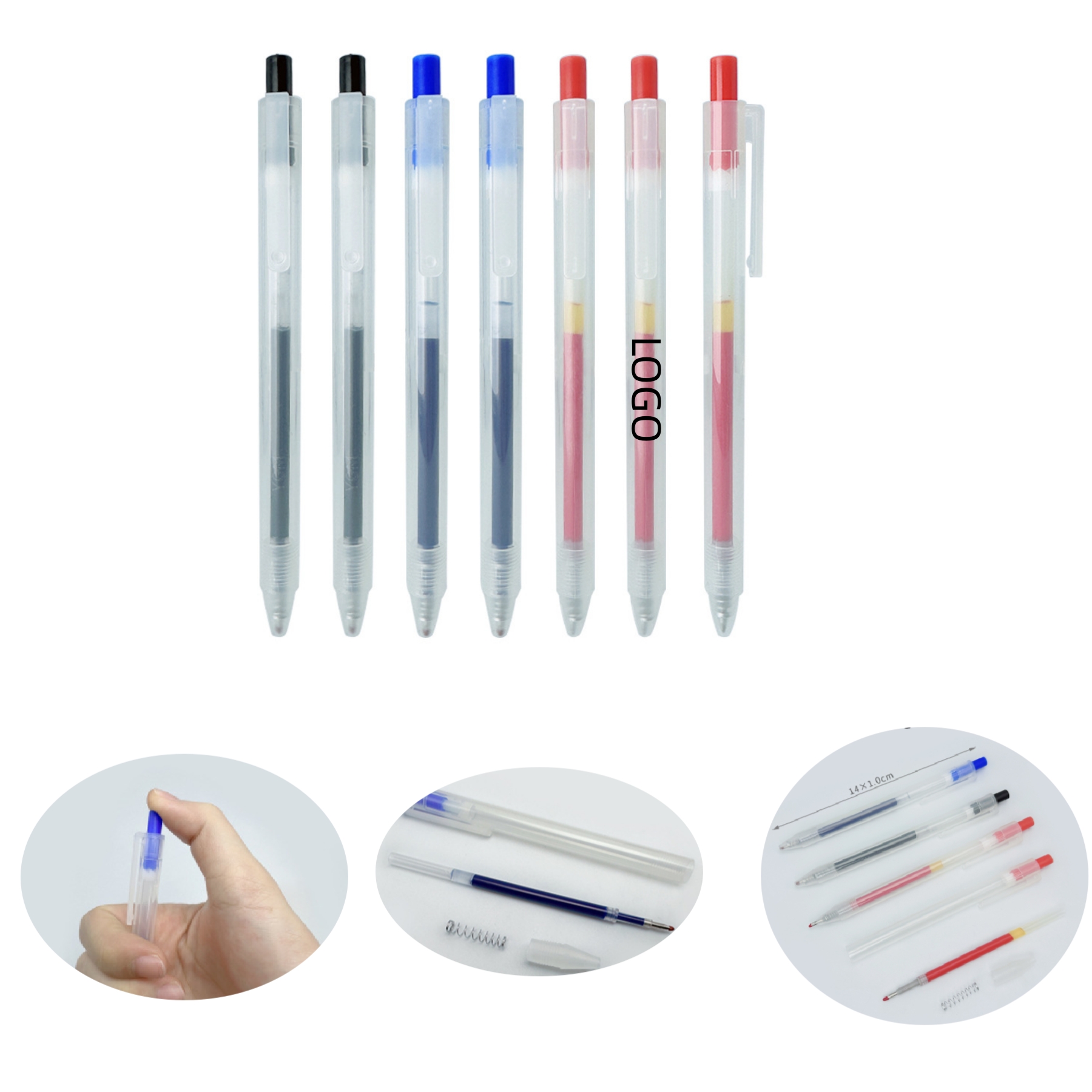 Clear press type gel pen 3