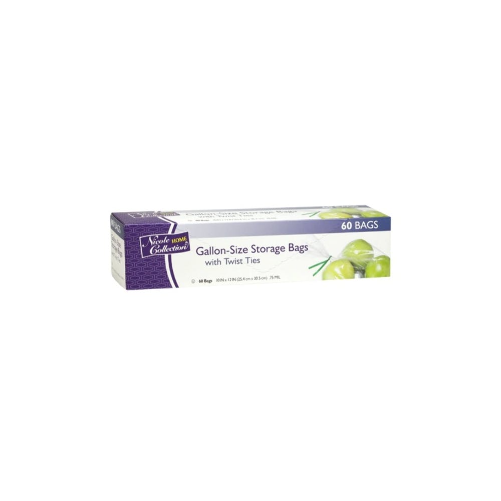 Gallon Storage Bags with Twist Ties - 60 Count Kosher Certified 2