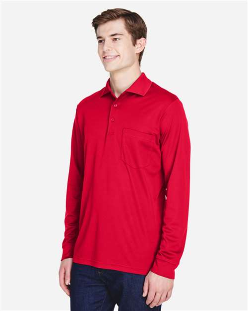 Men's Pinnacle Performance Long Sleeve Piqué Polo with Pocket - 88192P 22