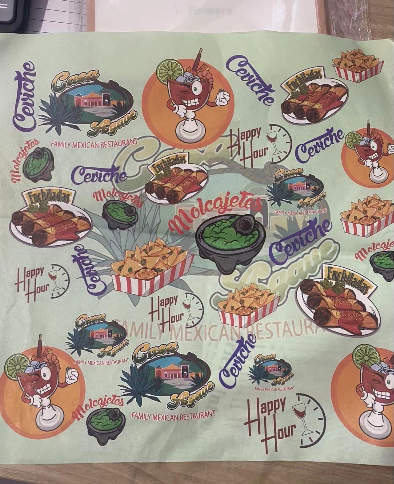 12" Custom Greaseproof Food Wrapping Paper 1