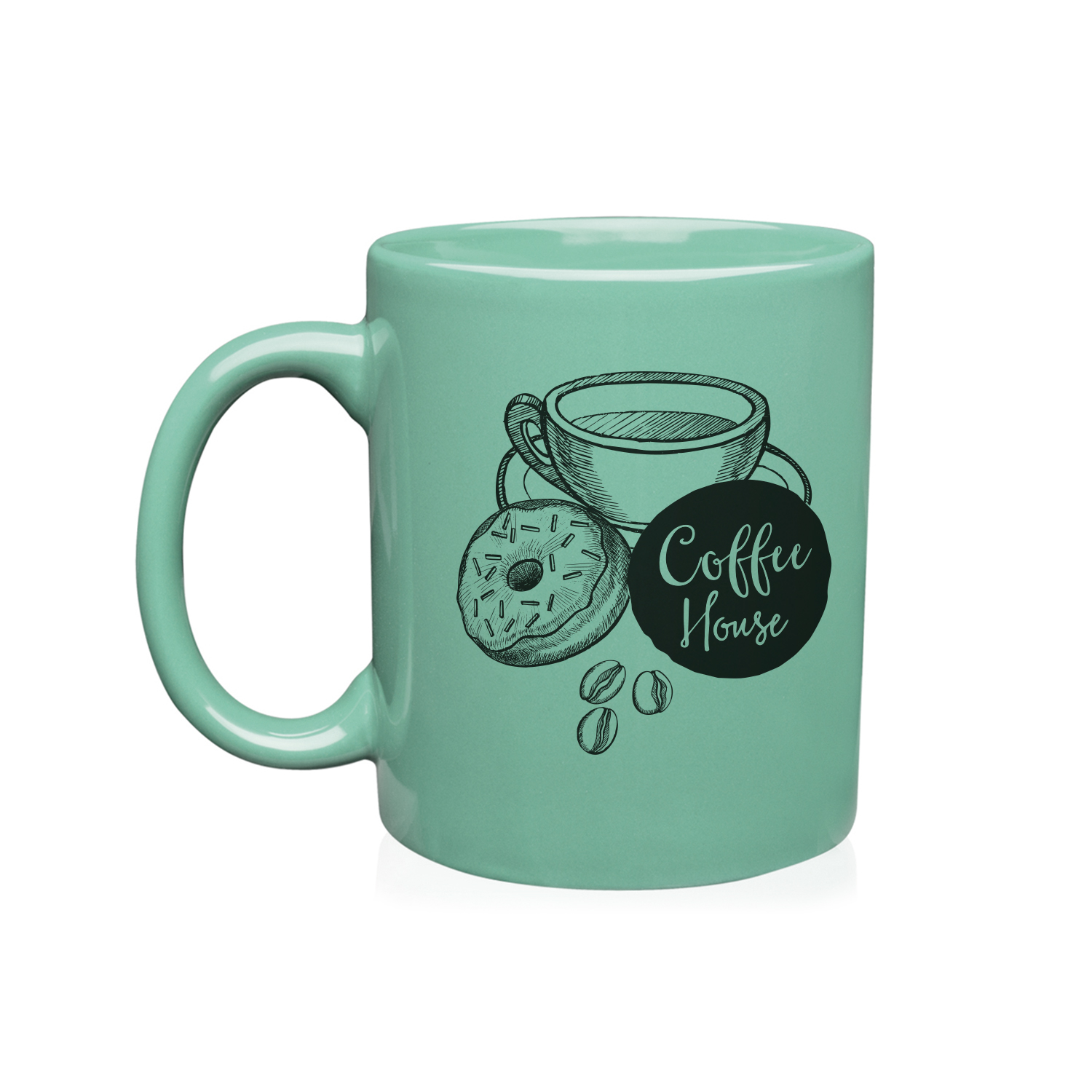 11 oz. Ceramic Custom Mug (1 Color Imprint) 6