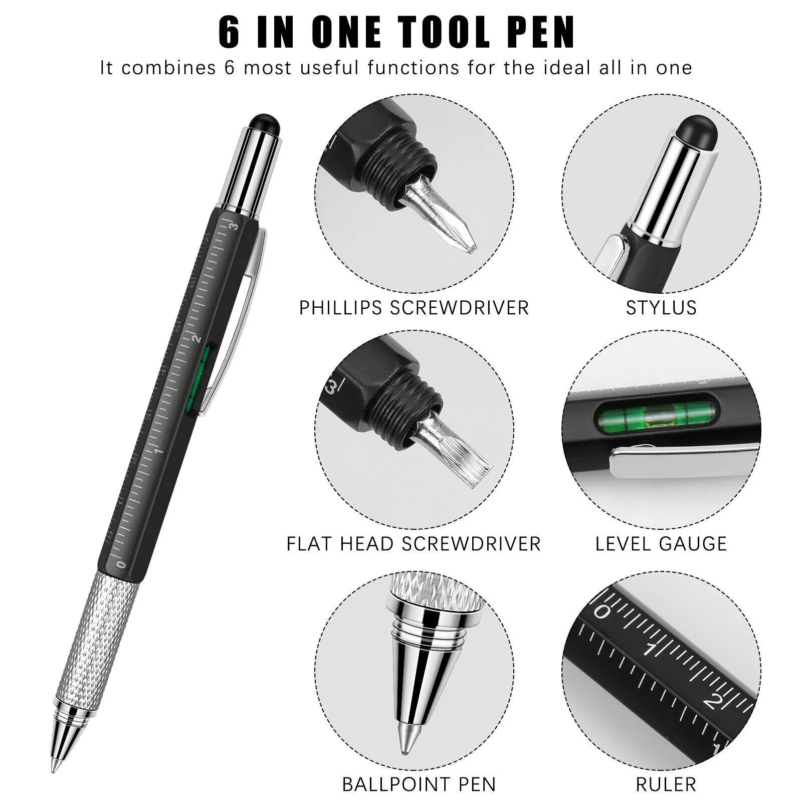 Multi Functional Screwdriver Pen with Scale Ruler" 4
