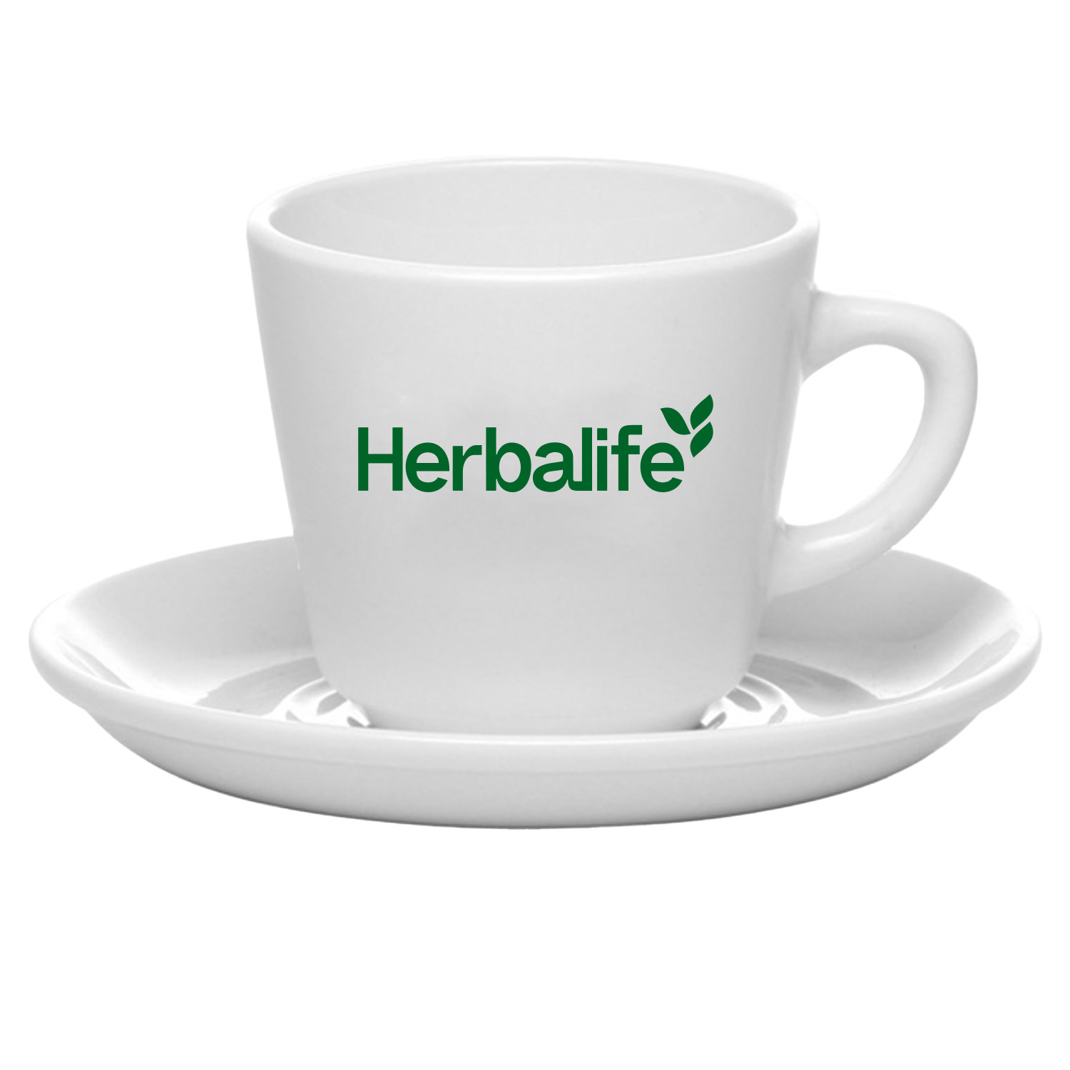 7.5 oz. White Porcelain Latte Mugs with Saucer 3