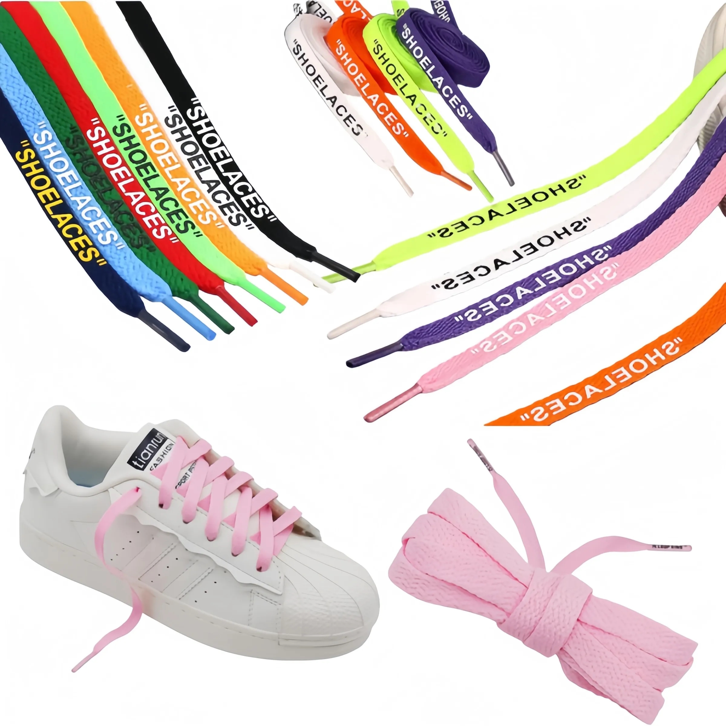 Text Printed Flat Shoelaces 4