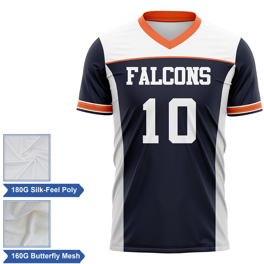 Men's & Kids' Lightweight Sublimation Football Fanwear Jersey - Interlock with Mesh Siding 6