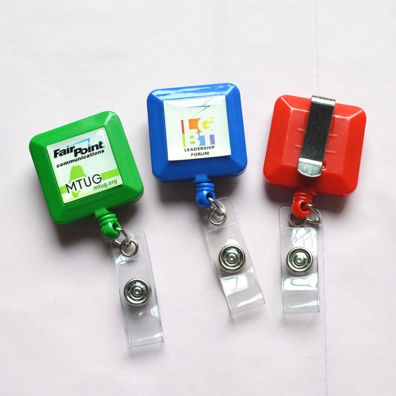 Square Badge Holder with Standard Clips 6