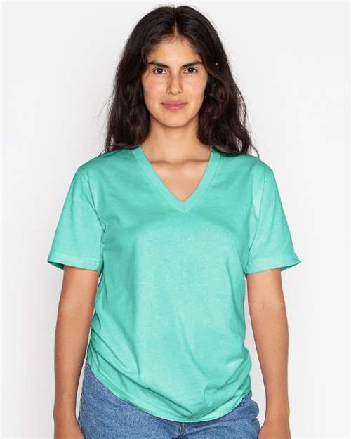 Unisex USA-Made Fine Jersey V-Neck T-Shirt - 24056 25
